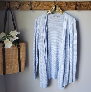 Loft Striped Open Cardigan Small